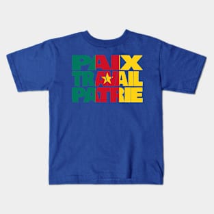 Cameroon Motto Flag Kids T-Shirt